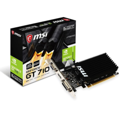 MSI GeForce GT 710 2GD3H LP Graphics Card '2GB DDR3, 954MHz, Low Profile, Low Consumption, VGA, DVI-D, HDMI, HTPC, Silent Passive Fanless Cooling System