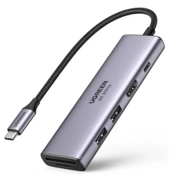UGREEN USB-C 7-in-1 Multifunctional Adapter HDMI 2 USB-C 3.2 USB-A 3.2 SD/TF Card Reader 100W PD Hub Dock | 45521