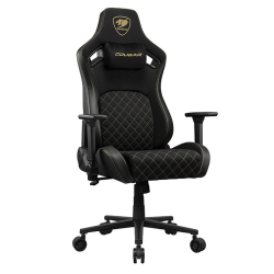 Cougar Defensor Gold F Gaming Chair, Woven Fabric Surface, PushBack Advanced Lumbar Support, 4D Folding Armrests, 155° Reclining, Piston Lift Height Adjustment, Class 4 Gas Lift, Black | 3MDFFGLB.0001 Cougar Defensor Gold F Gaming Chair, Woven Fabric Surface, PushBack Advanced Lumbar Support, 4D Folding Armrests, 155° Reclining, Piston Lift Height Adjustment, Class 4 Gas Lift, Black | 3MDFFGLB.0001