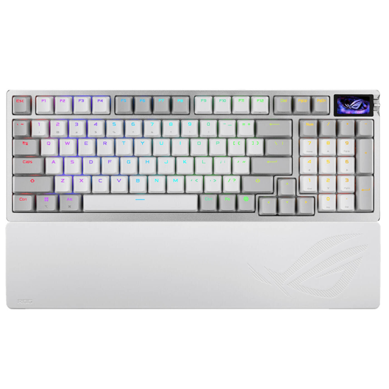 ASUS ROG Azoth 96 HE Gaming Keyboard, ROG HFX V2 Magnetic Switch, Tri-Mode Connectivity, ROG Hall Effect Technology, Up to 3.5mm Actuation Point, English-Arabic Layout, White | 90MP040H-BKCA10 ASUS ROG Azoth 96 HE Gaming Keyboard, ROG HFX V2 Magnetic Switch, Tri-Mode Connectivity, ROG Hall Effect Technology, Up to 3.5mm Actuation Point, English-Arabic Layout, White | 90MP040H-BKCA10