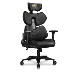 Cougar Terminator Elite Gold Gaming Chair, Hyper-Dura Leatherette Upholstery, High Density Mold Shaping Foam, PAFRP Backrest, Class 4 Gas Lift, 4D Armrests, Gold / Black | 3MTREGLB.0001 Cougar Terminator Elite Gold Gaming Chair, Hyper-Dura Leatherette Upholstery, High Density Mold Shaping Foam, PAFRP Backrest, Class 4 Gas Lift, 4D Armrests, Gold / Black | 3MTREGLB.0001