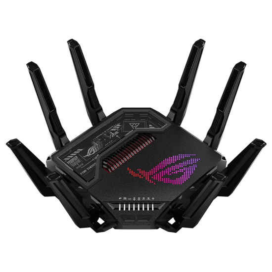 ASUS ROG Rapture GT-BE98 Quad-Band WiFi 7 Gaming Router, Supports 320MHz with Speeds of Up to 25 Gbps, Dual 10G Port, Mobile Game Mode, AiMesh & VPN Features | 90IG08F0-MO9A0V ASUS ROG Rapture GT-BE98 Quad-Band WiFi 7 Gaming Router, Supports 320MHz with Speeds of Up to 25 Gbps, Dual 10G Port, Mobile Game Mode, AiMesh & VPN Features | 90IG08F0-MO9A0V