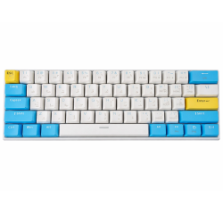Redragon K530 Pro Draconic 60% Bluetooth/Wired/2.4GHz Wireless Mechanical Keyboard, 61 Keys, Hot Swappable RGB Gaming Keyboard with Clicky Blue Switch- White /Blue | K530W-RGB-PRO BULLETR