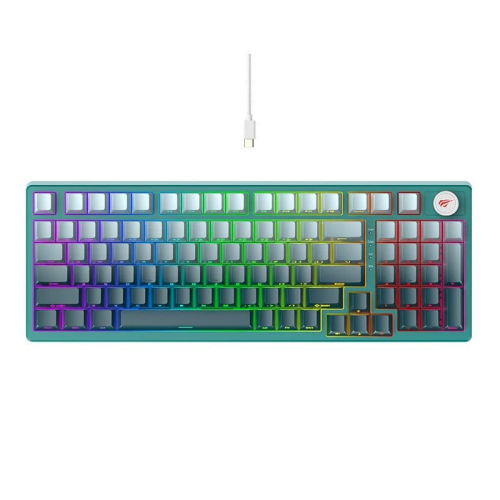 Havit KB899L 97 Keys Rainbow LED Backlit Green Mechanical RED SWITCH | KB899L