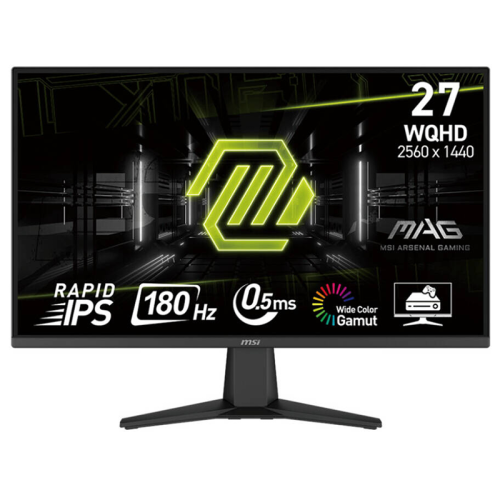 MSI MAG 275QF Gaming Monitor, 27" WQHD Rapid IPS Display, 180Hz Refresh Rate, 0.5ms (GtG) Response Time, AdaptiveSync Technology, 1.07b Display Colors, Black | MAG 275QF