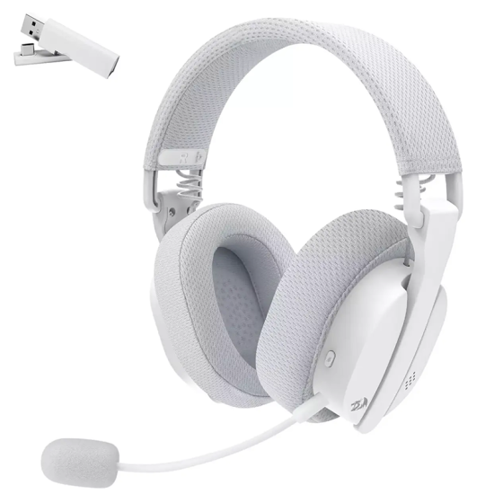 Redragon H888 LUCE Wireless / Bluetooth / Wired 3.5mm Gaming Headset – 7.1 Surround Sound - White | H888W Redragon H888 LUCE Wireless / Bluetooth / Wired 3.5mm Gaming Headset – 7.1 Surround Sound - White | H888W