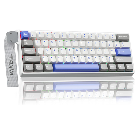 AULA WIN60HE MAX Mechanical Gaming Keyboard  White/Gray /Blue Wing Chun Magnetic Switch