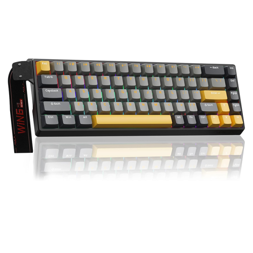 AULA WIN68 HE MAX Wing Chun Magnetic Switch Gaming Keyboard - Gray /Yellow /Black