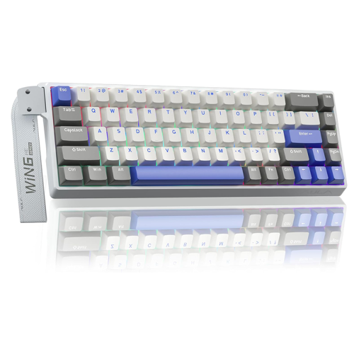 AULA WIN68 HE MAX Wing Chun Magnetic Switch Gaming Keyboard - White/ Gray/ blue