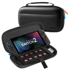 JSAUX Slim Carrying Case for Nintendo Switch 2 2025, Portable Switch 2 Case with 10 Game Slots, Protective Hard Shell for Travel and Storage, Black