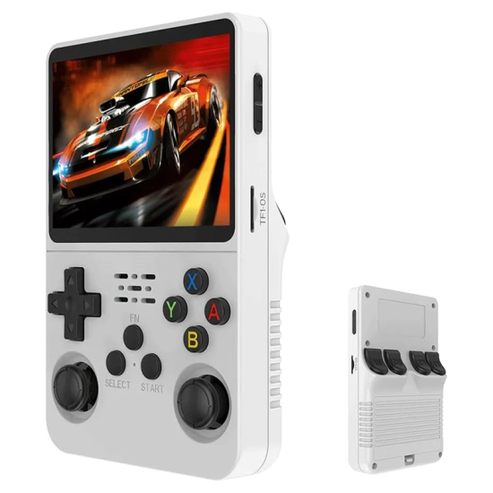 R36S Retro Handheld Video Game Console - 64 GB - White