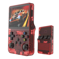 R36S Retro Handheld Video Game Console - 64 GB - Burgundy