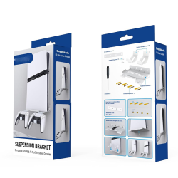 PGTECH GP-531 For PS5 Pro / PS5 Slim Wall Mount Game Console Organizer Rack (White)