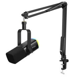 FIFINE AmpliGame AM8T USB/XLR Dynamic Microphone Kit with Boom Arm Stand - Black (Open Sealed)