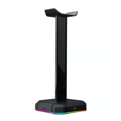 Redragon Scepter X HA312 Headset Stand - USB Hub - 3.5mm Connections - RGB with 10 Effects - Black