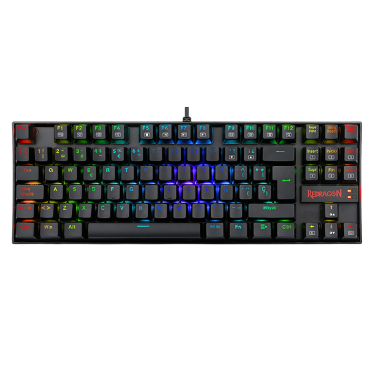 Redragon K552P-KR-ES RGB TKL Mechanical Gaming Keyboard - Black