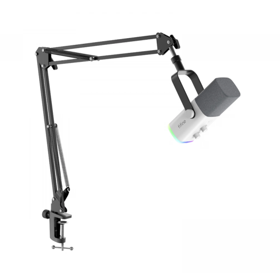 FIFINE AmpliGame AM8T USB/XLR Dynamic Microphone Kit with Boom Arm Stand - White FIFINE AmpliGame AM8T USB/XLR Dynamic Microphone Kit with Boom Arm Stand - White