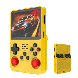 R36S Retro Handheld Video Game Console - 64 GB - Yellow