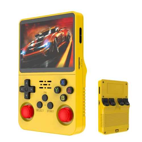 R36S Retro Handheld Video Game Console - 64 GB - Yellow