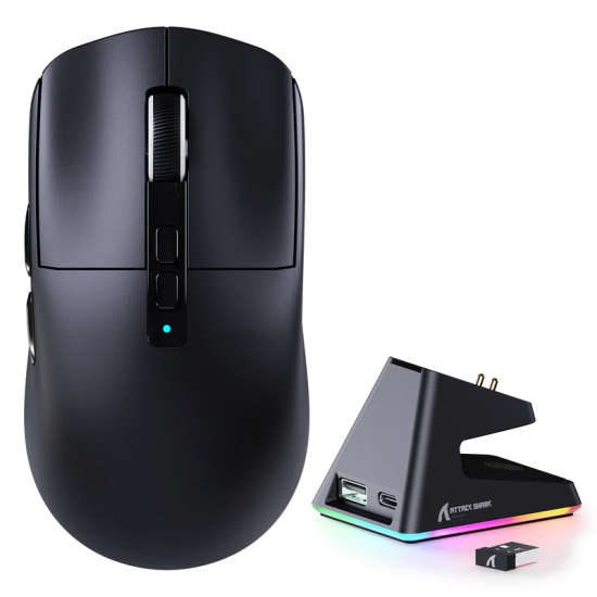 ATTACK SHARK X6 Triple-mode Gaming Mouse With Charging Dock - Black ATTACK SHARK X6 Triple-mode Gaming Mouse With Charging Dock - Black