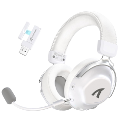 ATTACK SHARK L50 PRO Wireless Gaming Headset with Detachable Mic - White