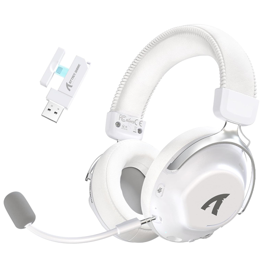 ATTACK SHARK L50 PRO Wireless Gaming Headset with Detachable Mic - White ATTACK SHARK L50 PRO Wireless Gaming Headset with Detachable Mic - White