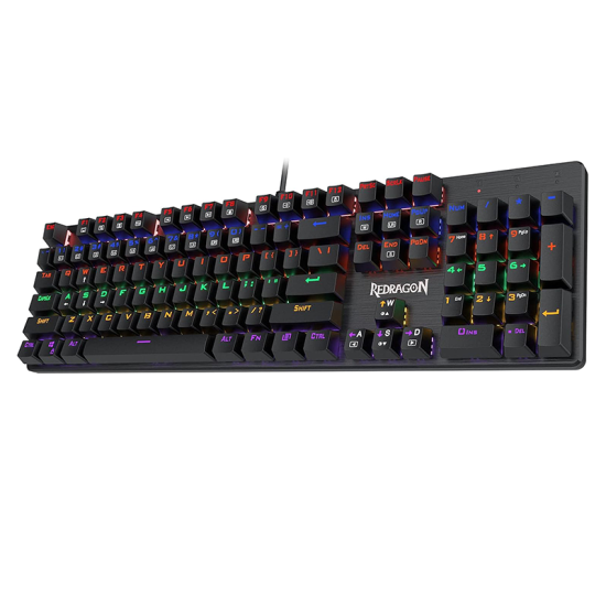 Redragon K608 Valheim Mechanical Gaming Keyboard – Brown Switch, Rainbow Backlit, US QWERTY - Black