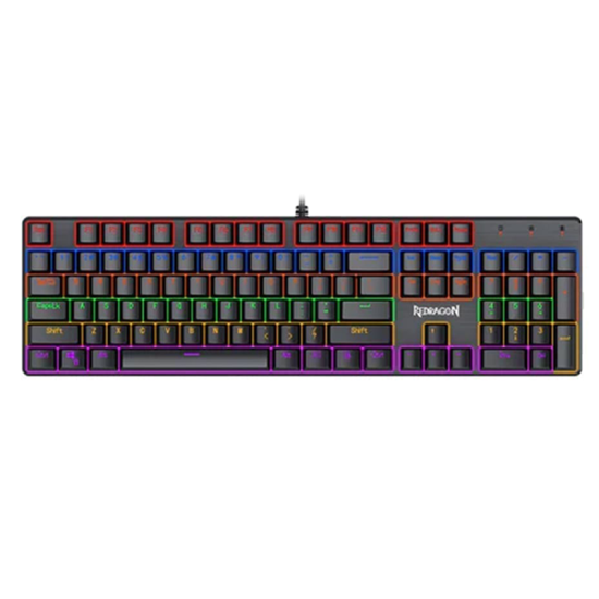 Redragon Valheim Rainbow Elite K608 Red Switch Arabic Wired Mechanical Gaming Keyboard - Black Redragon Valheim Rainbow Elite K608 Red Switch Arabic Wired Mechanical Gaming Keyboard - Black