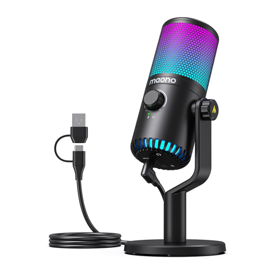 MAONO DM30 RGB Gaming USB Condenser Microphone – Black MAONO DM30 RGB Gaming USB Condenser Microphone – Black