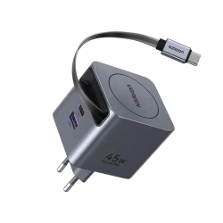 UGREEN Nexode Pro X614 45W GaN USB-C Wall Charger with Retractable Cable - Silver | 65822