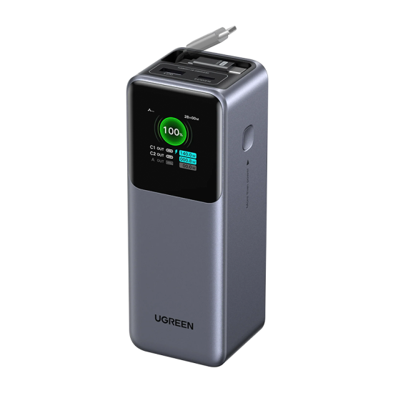 UGREEN Nexode Power Bank 20,000mAh 165W with Retractable USB-C Cable | 55987 UGREEN Nexode Power Bank 20,000mAh 165W with Retractable USB-C Cable | 55987