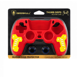 DeadSkull Controller Silicone Case Protector with Thumb Grips – Red | PS5