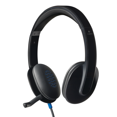 Logitech H540 USB Computer Headset with Noise-Cancelling Microphone & On-Ear Controls - Black | 981-000480