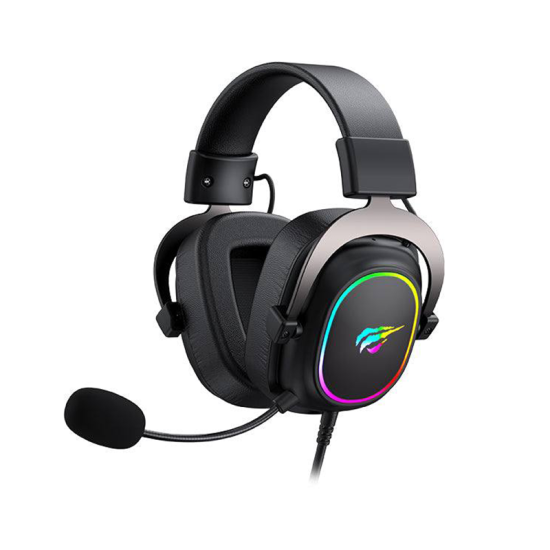 HAVIT H2002P RGB Virtual 7.1 USB Gaming Headset with 53mm Drivers & Detachable Microphone - Black / Ochre | 6939119089863 HAVIT H2002P RGB Virtual 7.1 USB Gaming Headset with 53mm Drivers & Detachable Microphone - Black / Ochre | 6939119089863