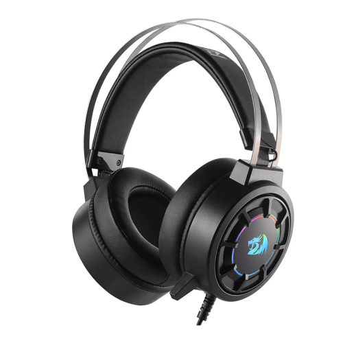 Redragon H314 GRENDEL RGB Wired Gaming Headset – 40mm High-Precision Drivers, Flowing RGB Lighting, USB Connection, Lightweight Design, Soft PU Leather Ear Cushions (Black)