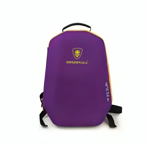 DEADSKULL Carrying Case Backpack for PS5 / PS5 Pro / PS5 Slim – Large Capacity Storage Bag – Purple