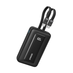 Anker Zolo Power Bank 10,000mAh 35W Dual Built-In USB-C Cables – Black | A110LH12