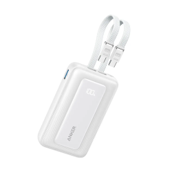 Anker Zolo Power Bank 10,000mAh 35W Dual Built-In USB-C Cables – White | A110LH22