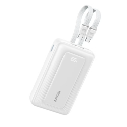 Anker Zolo Power Bank 20,000mAh 45W Dual Built-In USB-C Cables – White | A110MH22