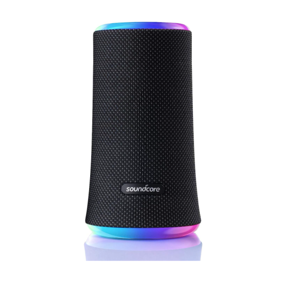 Anker Soundcore Flare 2 Bluetooth Speaker, with IPX7 Waterproof Protection and 360° Sound for Backyard and Beach Party, 20W Wireless Speaker with PartyCast, EQ Adjustment, and 12-Hour Playtime, Black