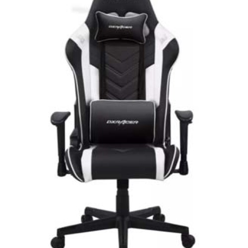 DXRacer Prince Series P132 Gaming Chair, 1D Armrests with Soft Surface, Black and White | GC-P132-NW-F2-158
