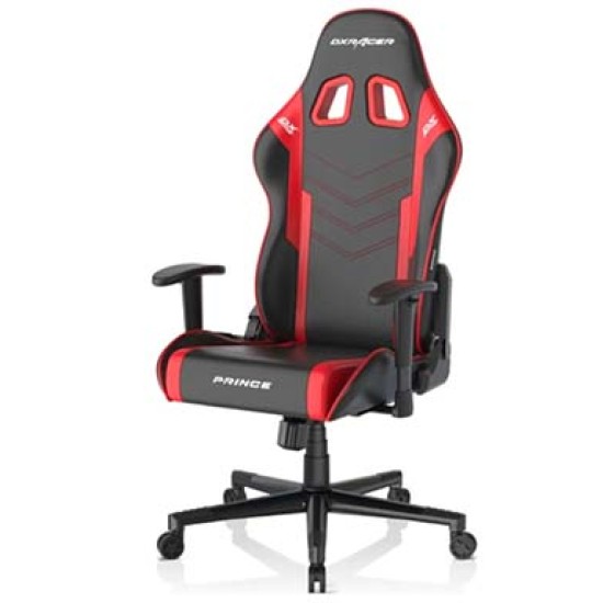 DXRacer Prince Series P132 Gaming Chair, 1D Armrests with Soft Surface, Black / Red | GC-P132-NR-F2-158