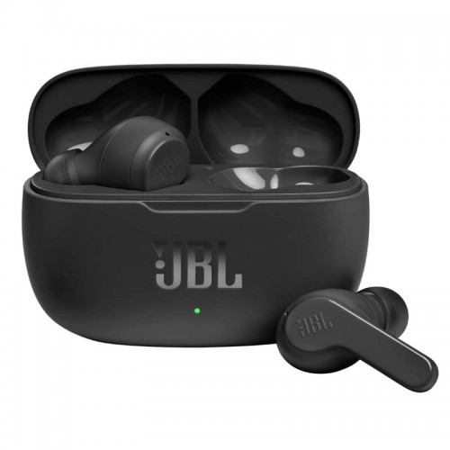 JBL Wave200 True Wireless Earbud Headphones, Deep Powerful Bass, 20H Battery, Dual Connect, Hand-Free Call, Voice Assistant, Comfortable Fit, IPX2 Sweatproof, Pocket Friendly - Black, JBLW200TWSBLK