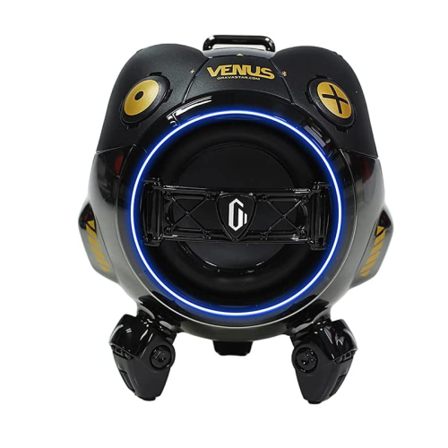 GravaStar Outdoor Bluetooth Speaker with Subwoofer, Portable Party Speaker for iPhone, Laptop, IPX5 Waterproof, Stereo Dual Pairing, 6 Lights, 10H Playtime, Venus Series (Shadow Black)