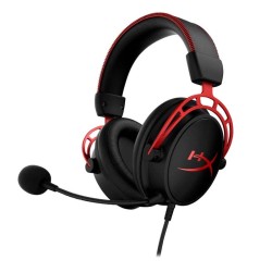 HYPERX Cloud Alpha - Gaming Headset, Dual Chamber Drivers, Legendary Comfort, Aluminum Frame, Detachable Microphone, Works on PC, PS4, PS5, Xbox One, Xbox Series X|S, Nintendo Switch and Mobile – Red (Used)