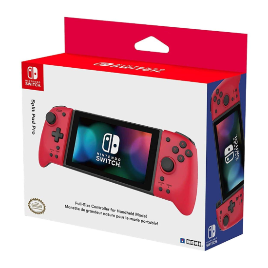 Hori Nintendo Switch Split Pad Pro (Red) Ergonomic Controller for Handheld Mode - Officially Licensed By Nintendo