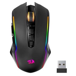 Redragon M910-KS Ranger Lite Wireless Gaming Mouse 8000 DPI, PC Gaming Mice with Fire Button, RGB Backlit Programmable Ergonomic Mouse Gamer, Rechargeable, 70Hrs for Windows, Mac Gamer, Black