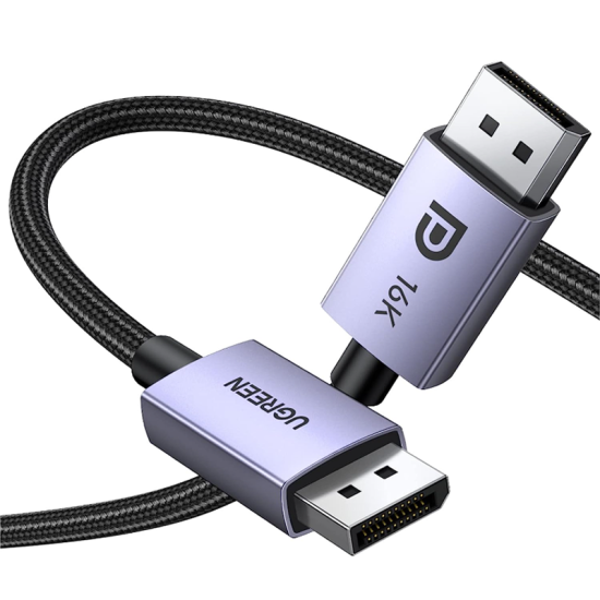 UGREEN 16K Displayport Cable 2M, Displayport 2.1 80Gbps, 16K@60Hz,8K@120Hz,4K@240Hz/144Hz/165Hz for Gaming, DP Cable Braided HDR,ARC,G-Sync,Free-Sync for Gaming Monitor,PC,Graphics Card, DP 16K 2Meter (15384)