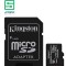 Kingston 128Gb Micsdxc Canvas Select Plus 100R A1 C10 Card + Adp, Sdcs2/128Gb, Black
