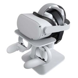 KIWI design VR Stand Compatible with Quest/Quest 2/Rift/Rift S/GO/HTC Vive/Vive Pro/Valve Index VR Headset and Touch Controllers, White KIWI design VR Stand Compatible with Quest/Quest 2/Rift/Rift S/GO/HTC Vive/Vive Pro/Valve Index VR Headset and Touch Controllers, White